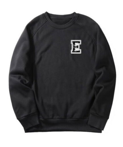 E letter Heart Print Sweatshirt